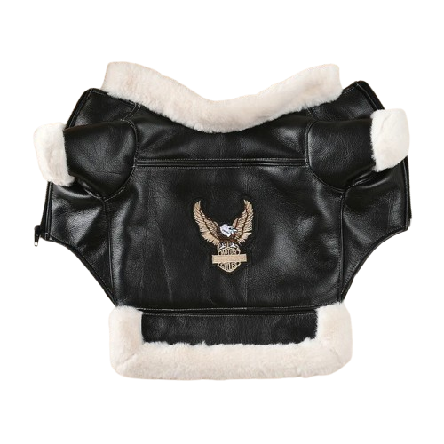 Manteau pour Chihuahua : blouson en cuir noir motard – Confortable pour protéger votre petit chien ou chat - harley davidson