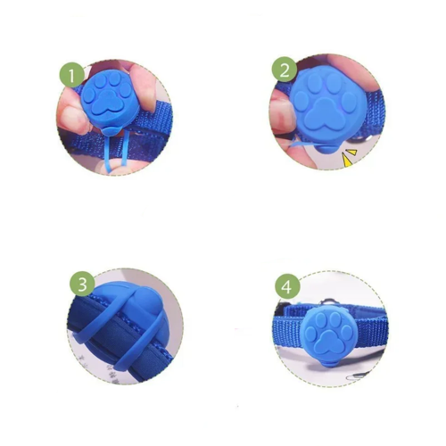 Collier pour Chihuahua : porte clé bleu avec éclairage LED. Élégant, pour offrir confort et sécurité à votre petit chien ou chat