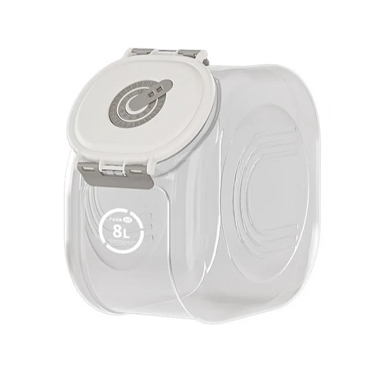 Grande boite à croquettes pour la nourriture de votre petit chien ou chat. Vendue sur la boutique Mon Petit Chihuahua. Capacité 8 litres.