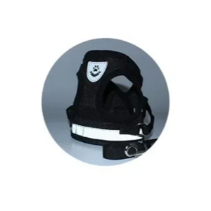 Harnais : gilet rรฉflรฉchissant noir pour petit chien avec sa laisse assortie. Confortable, convient aux petits chiens, chihuahuas, ou aux chats.