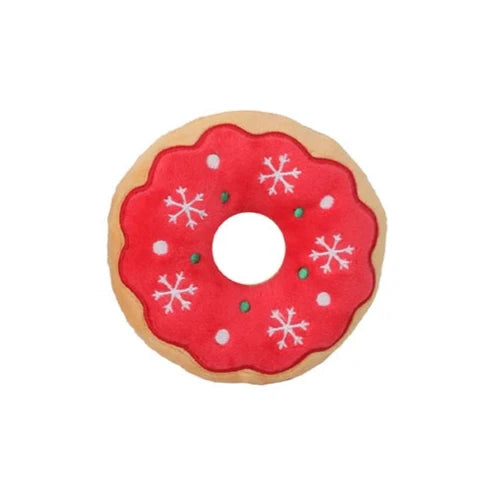 Jouet pour Chihuahua Γ mΓ’cher : peluche en forme de donut rouge β IdΓ©al pour stimuler et divertir votre petit chien ou chat