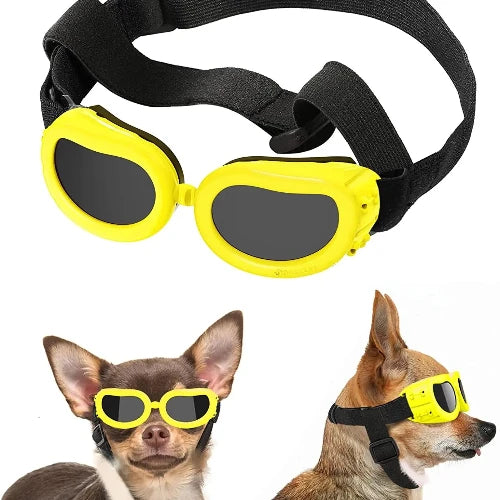Accessoire pour Chihuahua - Lunettes de protection anti-UV jaunes – Protègent les yeux de votre petit chien ou chat du soleil