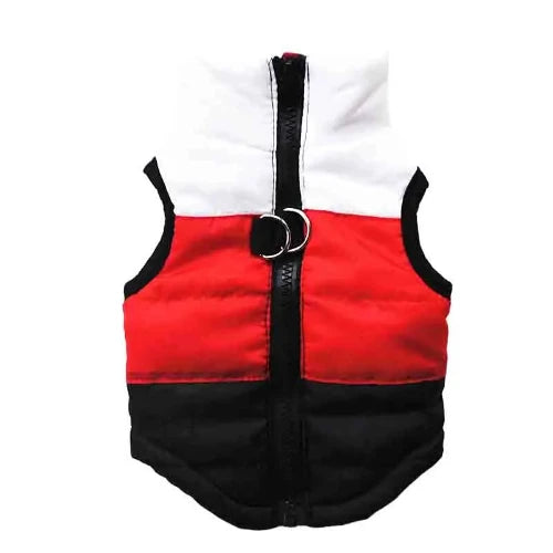Manteau pour Chihuahua : doudoune blanc rouge noir β Confortable, parfait pour protΓ©ger votre petit chien ou chat pendant les promenades