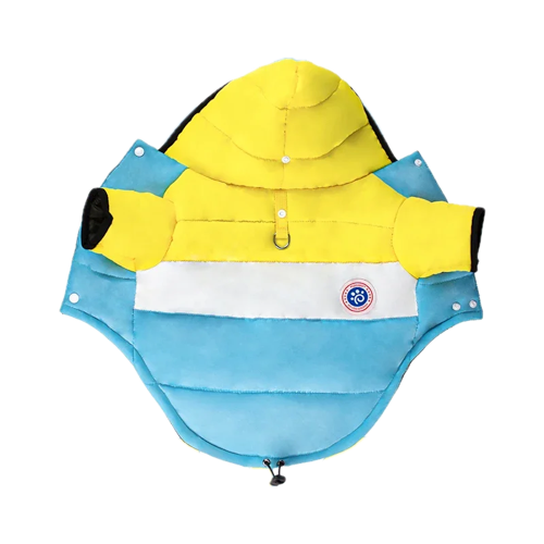 Manteau pour Chihuahua : doudoune jaune blanc bleu β Confortable, parfait pour protΓ©ger votre petit chien ou chat pendant les promenades