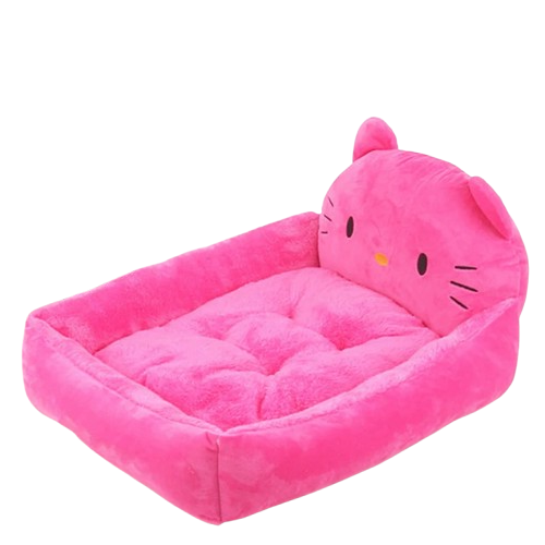 Niche rose style paniΓ¨re avec tΓͺte de chat pour Chihuahua β Confort maximal avec intΓ©rieur moelleux, parfait pour les petits chiens ou chats