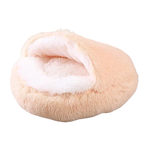 Niche Cocoon beige en tissu pour Chihuahua β Confort maximal avec intΓ©rieur moelleux, parfait pour les petits chiens ou chats