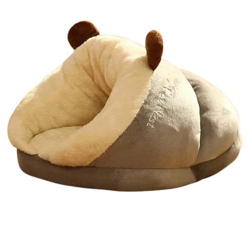 Niche Cocoon grise en tissu pour Chihuahua β Confort maximal avec intΓ©rieur moelleux, parfait pour les petits chiens ou chats