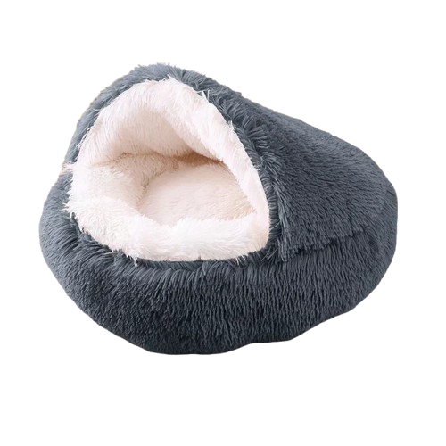 Niche Cocoon gris foncΓ© en tissu pour Chihuahua β Confort maximal avec intΓ©rieur moelleux, parfait pour les petits chiens ou chats