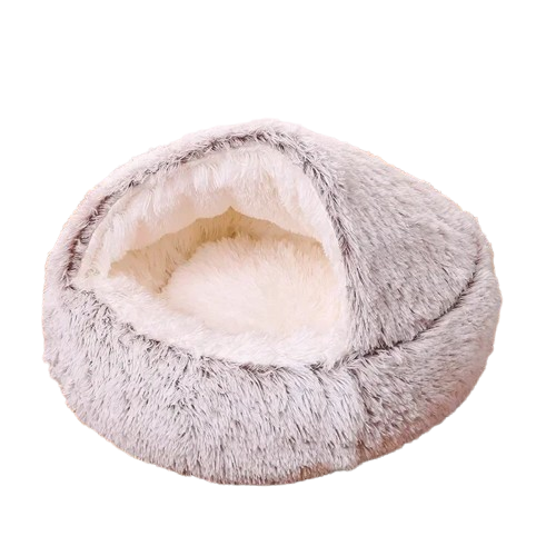 Niche Cocoon gris mΓ©tal en tissu pour Chihuahua β Confort maximal avec intΓ©rieur moelleux, parfait pour les petits chiens ou chats