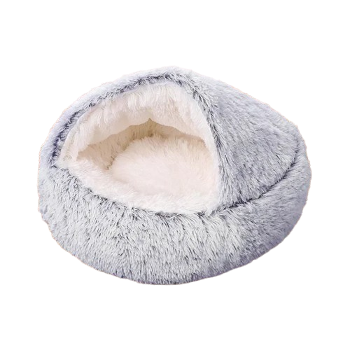 Niche Cocoon gris et vert en tissu pour Chihuahua β Confort maximal avec intΓ©rieur moelleux, parfait pour les petits chiens ou chats
