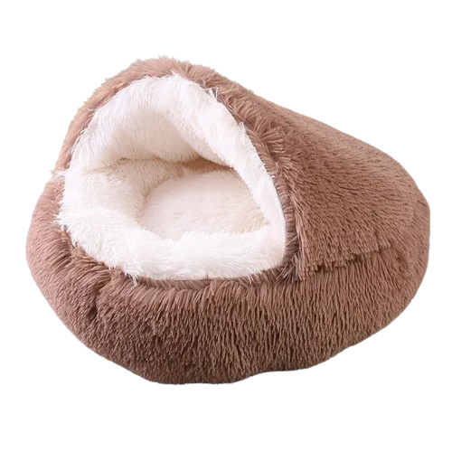Niche Cocoon marron en tissu pour Chihuahua β Confort maximal avec intΓ©rieur moelleux, parfait pour les petits chiens ou chats