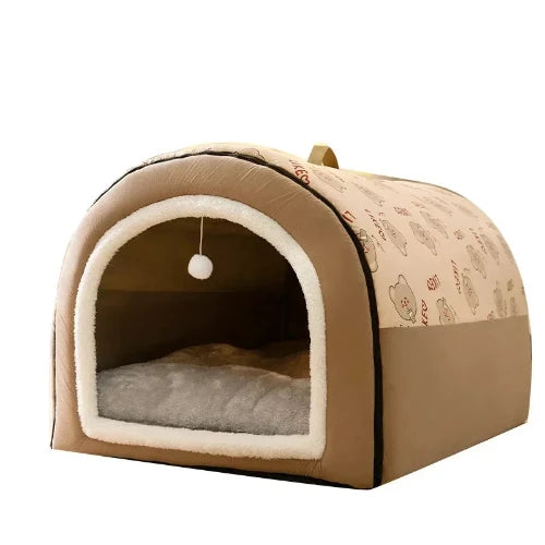 Niche pour Chihuahua : tube marron β Confort maximal avec intΓ©rieur moelleux, parfait pour les petits chiens ou chats - Avec grelot