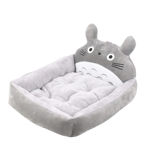 Niche grise style paniΓ¨re avec tΓͺte de lapin pour Chihuahua β Confort maximal avec intΓ©rieur moelleux, parfait pour les petits chiens ou chats
