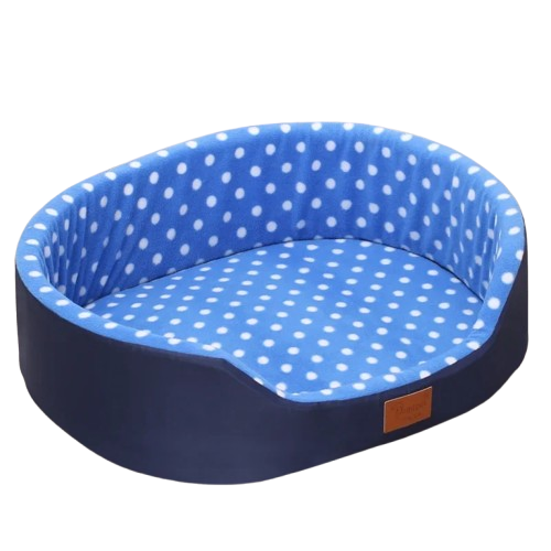 Niche pour Chihuahua : PaniΓ¨re bleue claire Γ pois blancs β Confort maximal avec intΓ©rieur moelleux, parfait pour les petits chiens ou chats