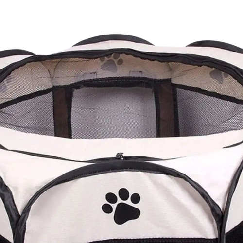 Niche pour Chihuahua : Parc pliable noir et blanc – Pratique pour offrir à votre petit chien ou chat un espace sécurisé - zoom