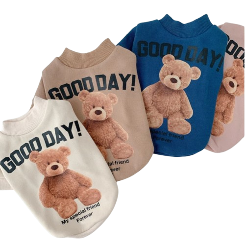 plusieurs pulls pour Chihuahua motif good day avec nounours โ Confortable, vรชtement parfait pour garder votre petit chien ou chat au chaud