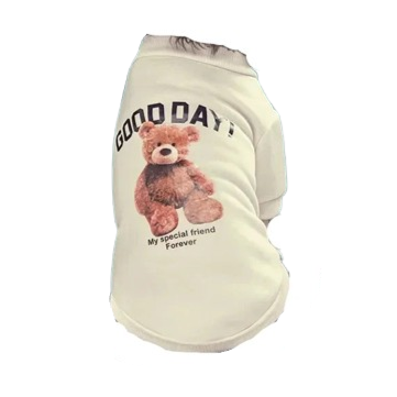 Pull pour Chihuahua blanc motif good day avec nounours โ Confortable, vรชtement parfait pour garder votre petit chien ou chat au chaud