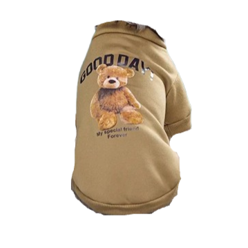 Pull pour Chihuahua kaki motif good day avec nounours โ Confortable, vรชtement parfait pour garder votre petit chien ou chat au chaud