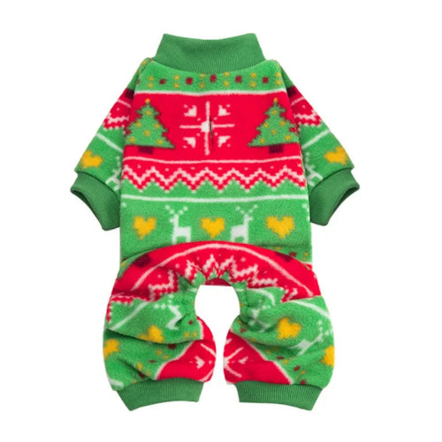 Pyjama de noΓ«l vert et rouge pour Chihuahua β Confortable et chaud, idΓ©al pour garder votre petit chien ou chat au chaud pendant la nuit