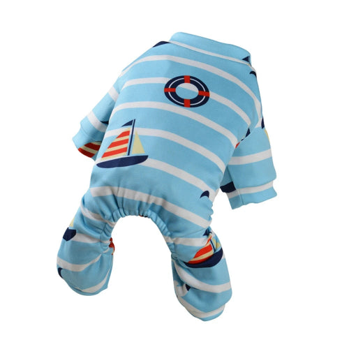 Pyjama bleu avec motifs marins pour Chihuahua β Confortable et chaud, idΓ©al pour garder votre petit chien ou chat au chaud pendant la nuit