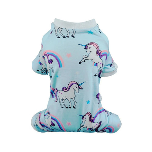 Pyjama bleu avec motifs licornes pour Chihuahua β Confortable et chaud, idΓ©al pour garder votre petit chien ou chat au chaud pendant la nuit