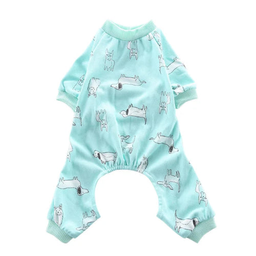 Pyjama bleu avec motifs chiens pour Chihuahua β Confortable, idΓ©al pour garder votre petit chien ou chat au chaud pendant la nuit
