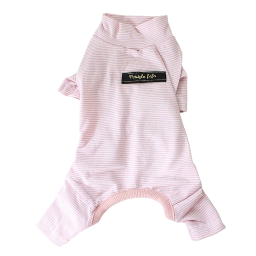 Pyjama rose Γ rayures pour Chihuahua β Confortable et chaud, idΓ©al pour garder votre petit chien ou chat au chaud pendant la nuit