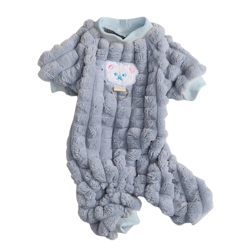 Pyjama cocoon gris avec motif nounours pour Chihuahua â Confortable, idĂ©al pour garder votre petit chien ou chat au chaud pendant la nuit
