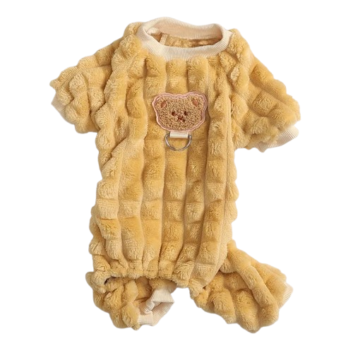 Pyjama cocoon jaune avec motif nounours pour Chihuahua â Confortable, idĂ©al pour garder votre petit chien ou chat au chaud pendant la nuit
