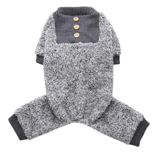 Pyjama gris cocoon polaire pour Chihuahua β Confortable, idΓ©al pour garder votre petit chien ou chat au chaud pendant la nuit