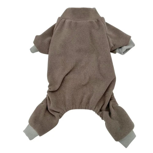Pyjama uni marron pour Chihuahua – Confortable, idéal pour garder votre petit chien ou chat au chaud pendant la nuit