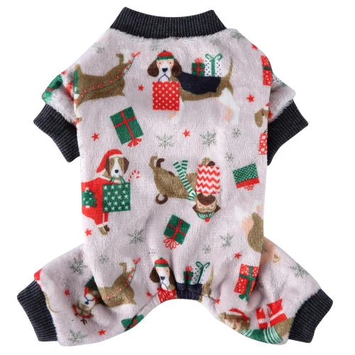 Pyjama blanc et noir avec motifs de noΓ«l pour Chihuahua β Confortable, idΓ©al pour garder votre petit chien ou chat au chaud pendant la nuit