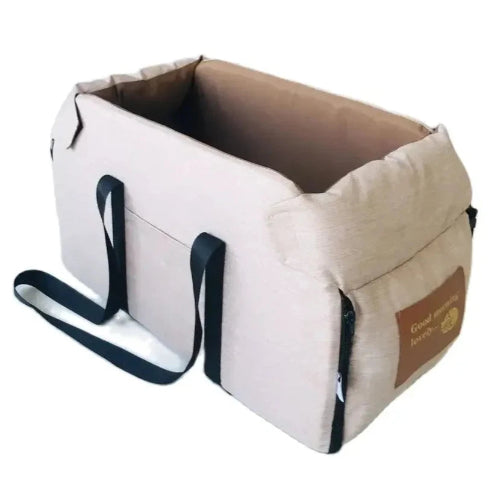 Niche pour Chihuahua : sac pour accoudoir beige β Confort maximal, parfait pour les petits chiens ou chats