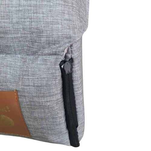 Niche pour Chihuahua : sac pour accoudoir gris β Confort maximal, parfait pour les petits chiens ou chats - zoom sur le coin