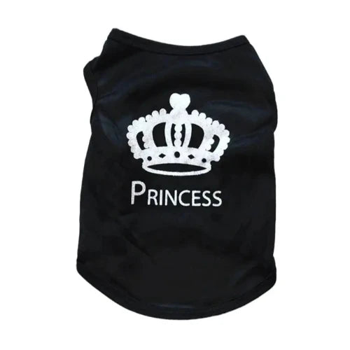 Vêtement pour Chihuahua : t-shirt noir motif princesse – Léger et confortable pour protéger votre petit chien ou chat