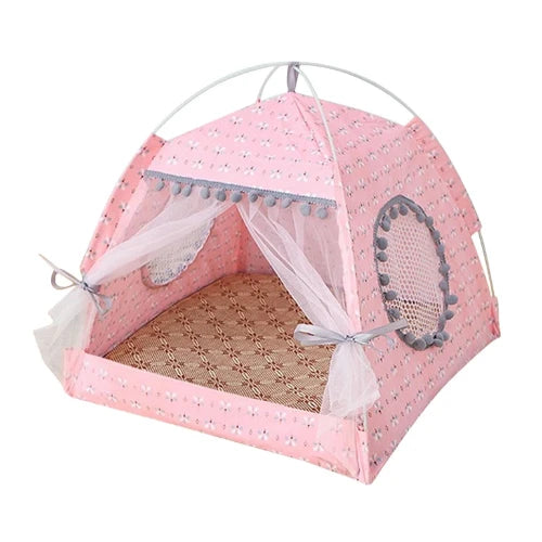 Niche pour Chihuahua : tente rose β Confort maximal avec intΓ©rieur moelleux, parfait pour les petits chiens ou chats