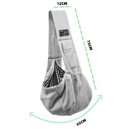 Sac bandoulière de transport gris pour Chihuahua – Léger et pratique, il permet de transporter facilement votre petit chien ou chat en toute sécurité - mesures