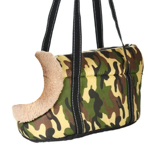 Sac bandoulière de transport camouflage pour Chihuahua – Léger et pratique, il permet de transporter facilement votre petit chien ou chat