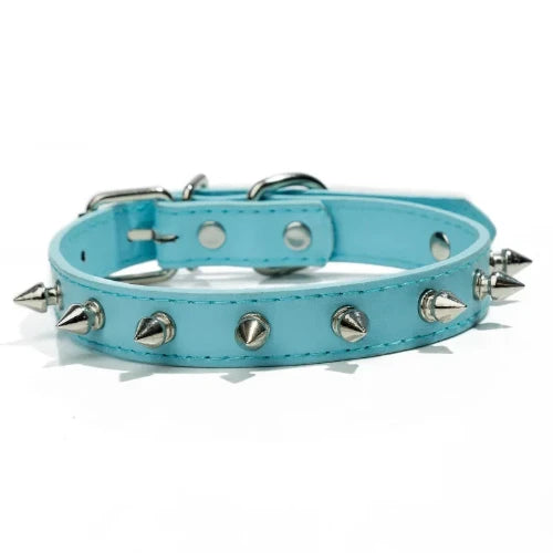 Dรฉguisement Chihuahua : collier ร pointes bleu clair style punk confortable et tendance, parfait pour les fรชtes, รฉvรจnements, anniversaires ou Halloween โ taille parfaite pour les petits chiens