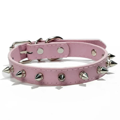 Dรฉguisement Chihuahua : collier ร pointes rose style punk confortable et tendance, parfait pour les fรชtes, รฉvรจnements, anniversaires ou Halloween โ taille parfaite pour les petits chiens