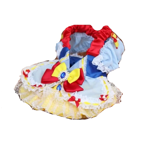 DΓ©guisement Chihuahua : costume de blanche neige disney confortable et tendance, parfait pour les fΓͺtes, Γ©vΓ¨nements, anniversaires ou Halloween β taille parfaite pour les petits chiens - vue de face