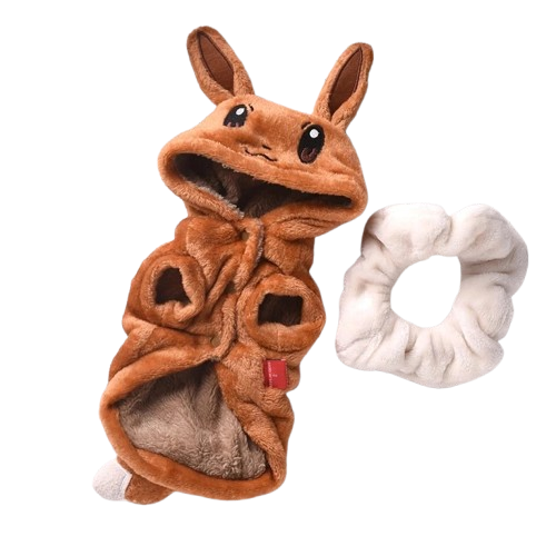 Déguisement Chihuahua : costume de pokemon evoli confortable et tendance, parfait pour les fêtes, évènements, anniversaires ou halloween – taille parfaite pour les petits chiens - vue de face