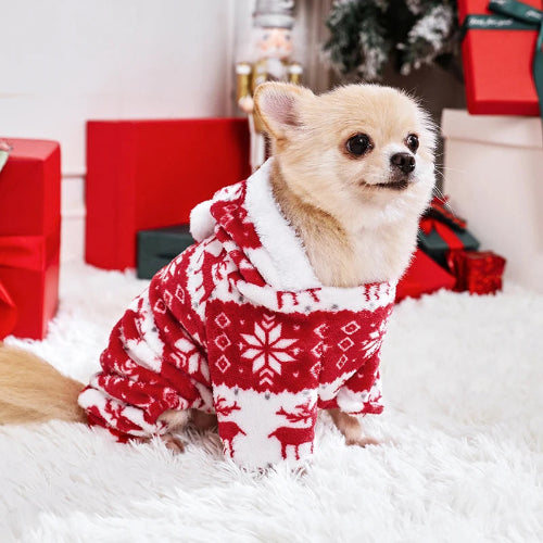DΓ©guisement de NoΓ«l rouge et blanc pour Chihuahua β Festif et confortable, parfait pour habiller votre petit chien ou chat