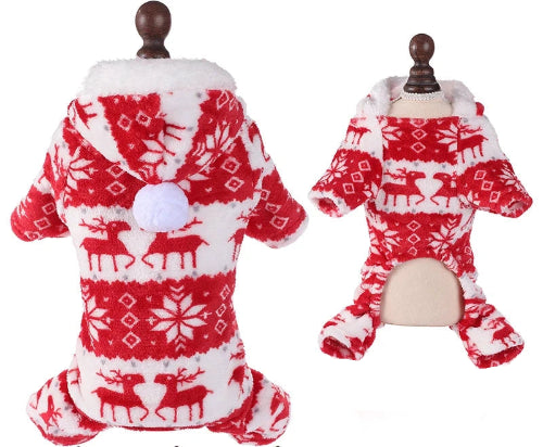 DΓ©guisement de NoΓ«l rouge et blanc pour Chihuahua β Festif et confortable, parfait pour habiller votre petit chien ou chat