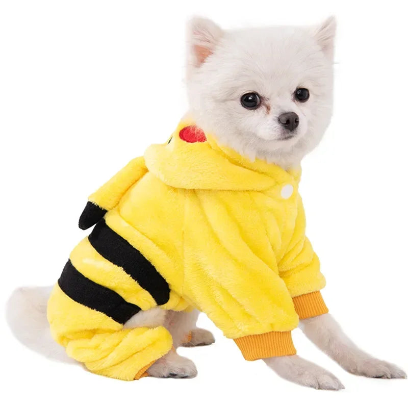 DĂ©guisement Chihuahua : costume de pokemon pikachu confortable et tendance, parfait pour les fĂȘtes, Ă©vĂšnements, anniversaires ou halloween â taille parfaite pour les petits chiens - vue sur chien