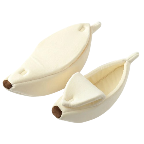 Niche pour Chihuahua : banane beige β Confort maximal avec intΓ©rieur moelleux, parfait pour les petits chiens ou chats