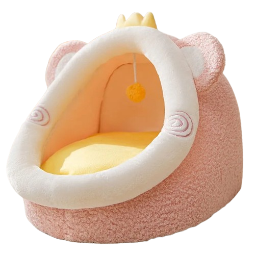 Niche pour Chihuahua rose motif nounours β Confort maximal avec intΓ©rieur moelleux, parfait pour les petits chiens ou chats