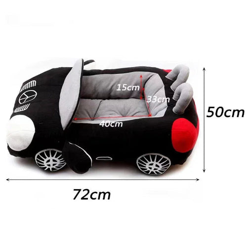 Niche pour Chihuahua en forme de voiture Mercedes noire β Confort maximal, parfait pour les petits chiens ou chats - dimensions