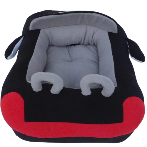 Niche pour Chihuahua en forme de voiture Mercedes noire β Confort maximal, parfait pour les petits chiens ou chats - vue de derriΓ¨re