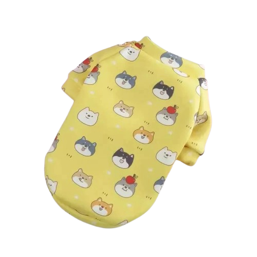 Pull pour Chihuahua jaune avec motifs chats β Confortable, vΓͺtement parfait pour garder votre petit chien ou chat au chaud